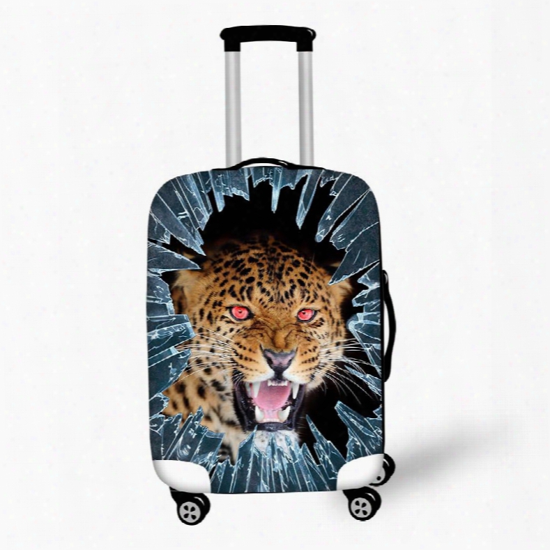 Ice Leopard Face 3d Animals Travel Luggage Protective Suitcase Cover