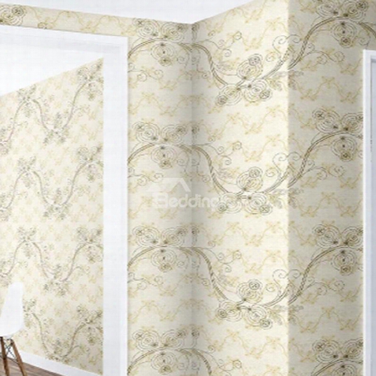 Ivies And Beige Background Durable Waterproof And Eco-friendly 3d Wall Mural