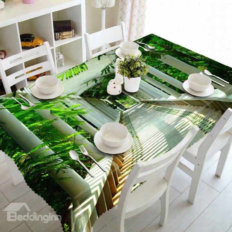 Leisurely Pavilion In The Park Prints Dining Room Decoration 3d Tablecloth