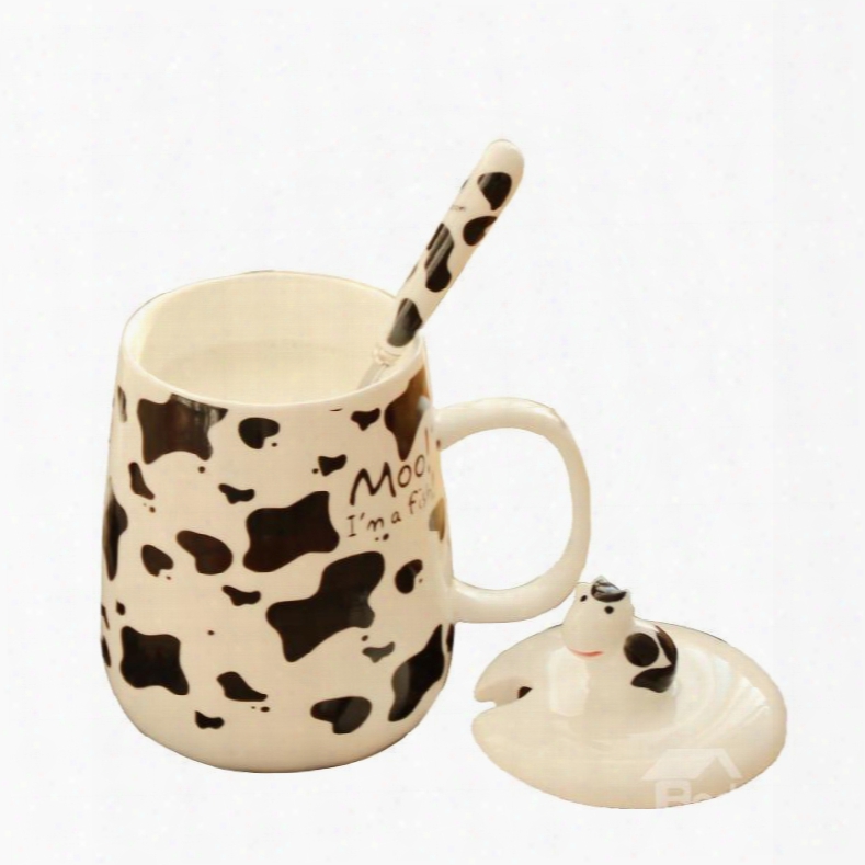 Lovely Ceramic Creative Dairy Cow Pattern Design Coffee Mug