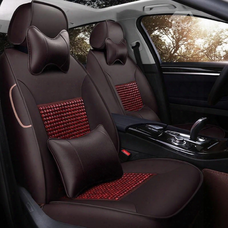 Luxurious Smooth Leather Design With Ventilating Patterns Custom Fit Car Seat Covers