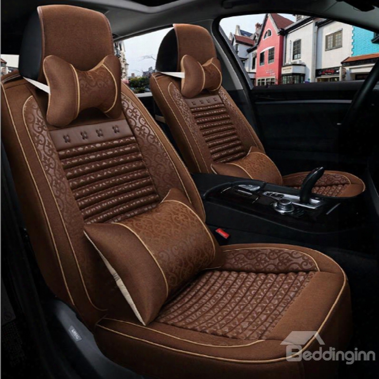 Luxury Coffee Style Classic Business Design Durable Material Universal Five Car Seat Cover