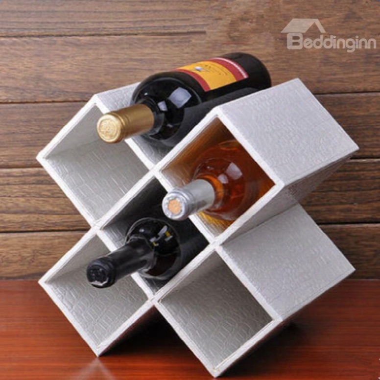 Modern Creative Five Lattices European Style Decorative Wine Rack