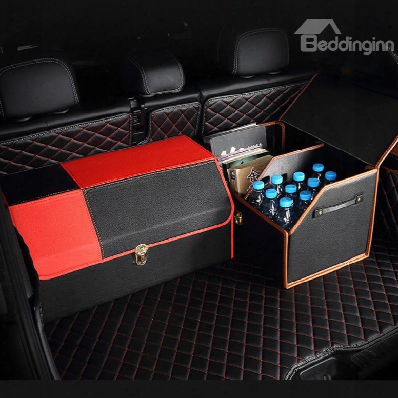 New Fashion Contrast Color Design High Capacityy Medium Car Trunk Organizer