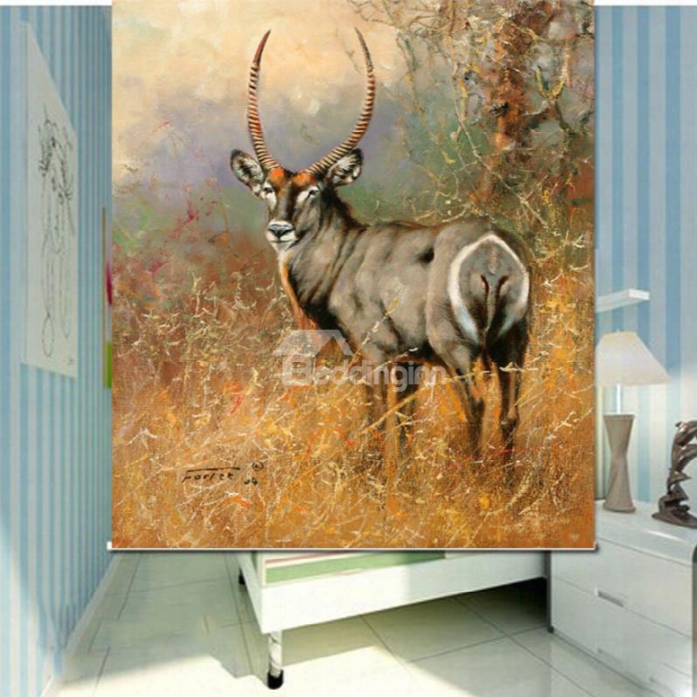 Oil Painting Antelope 3dd Printed Roller Shades