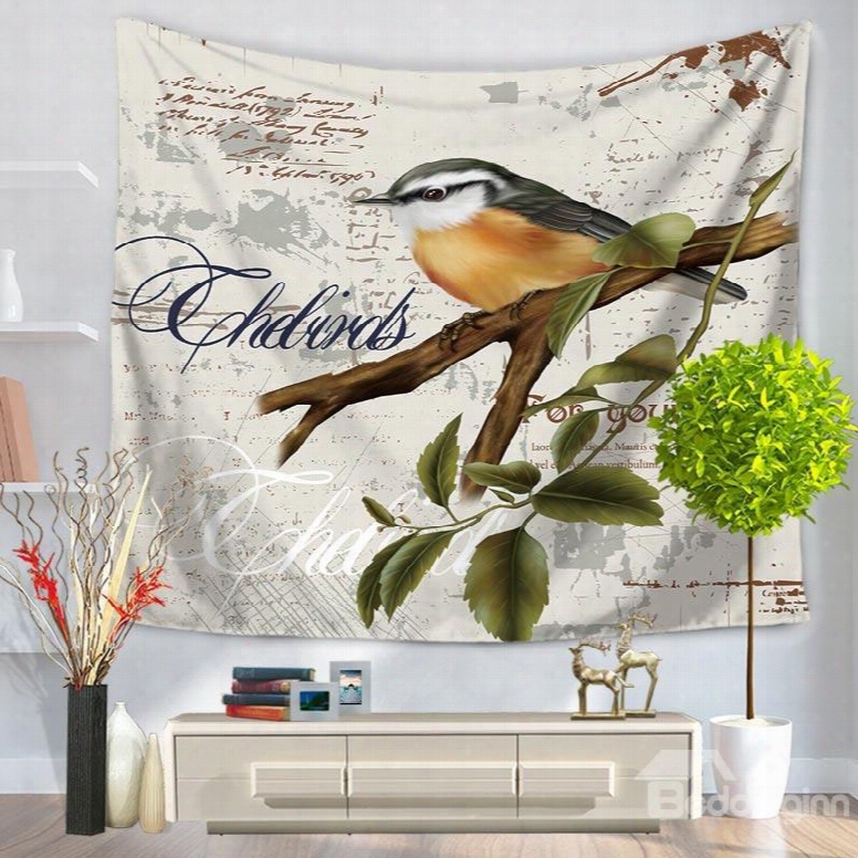 O Il Painting Birds With A Branch Decorative Hanging Wall Tapestry