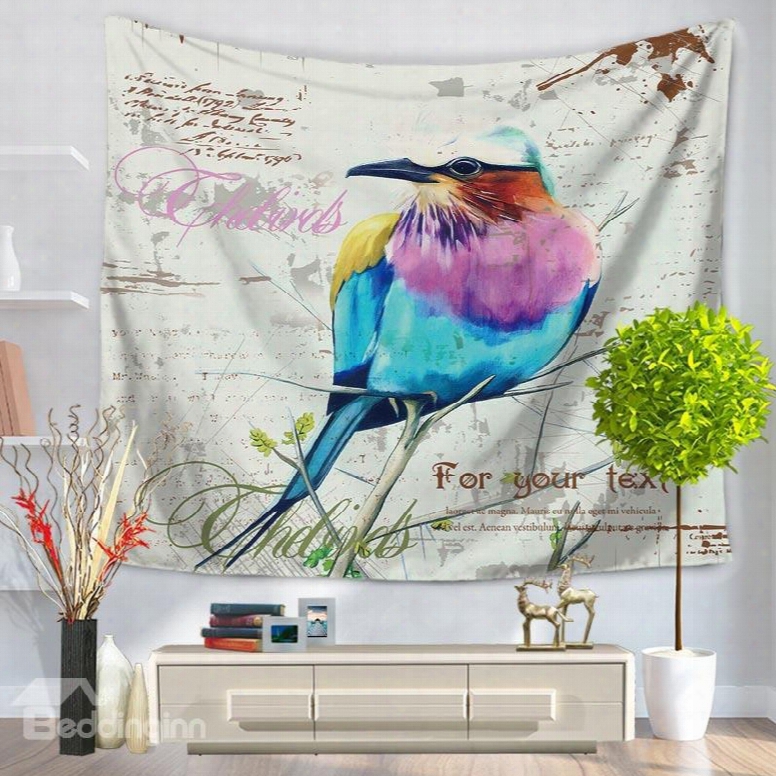 Oil Painting Colorful Bird Pattern Decorative Hanging Wall Tapestry