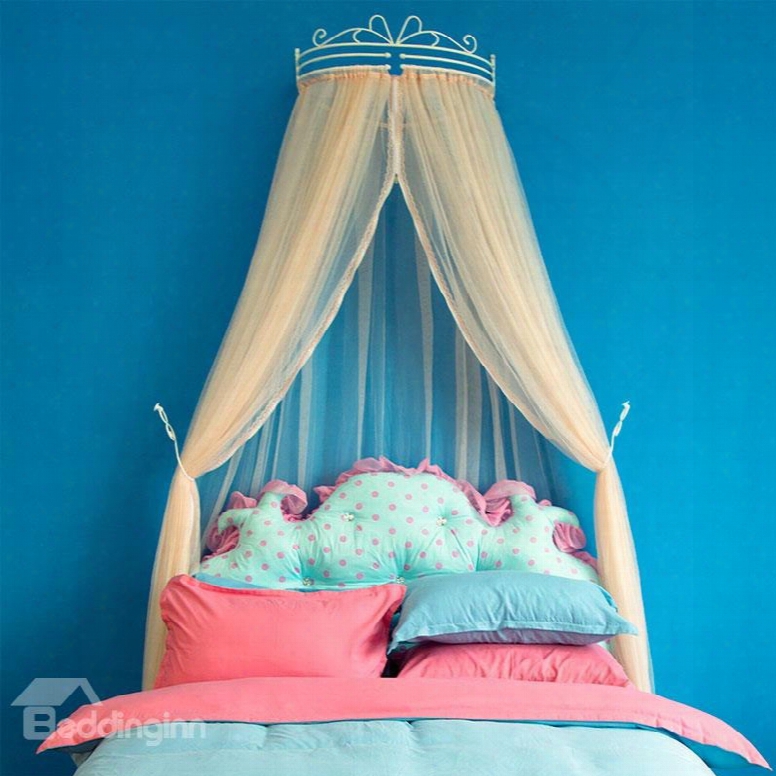 Princess Crown Design Light Pink Bed Canopy