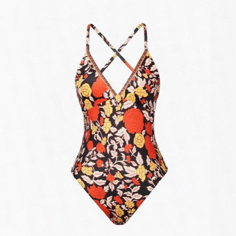 Rose Floral Pattern One Piece Bathing Suit 3d Printed Women€s€™swimsuit