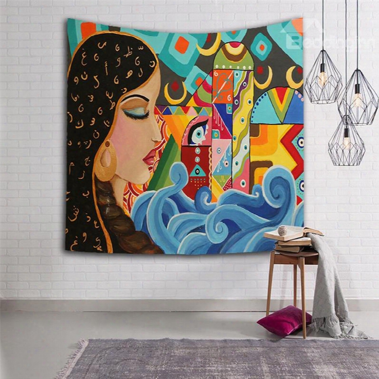 Sexy Girl And Sea Spray Ethnic  Style Hanging Wall Tapestries
