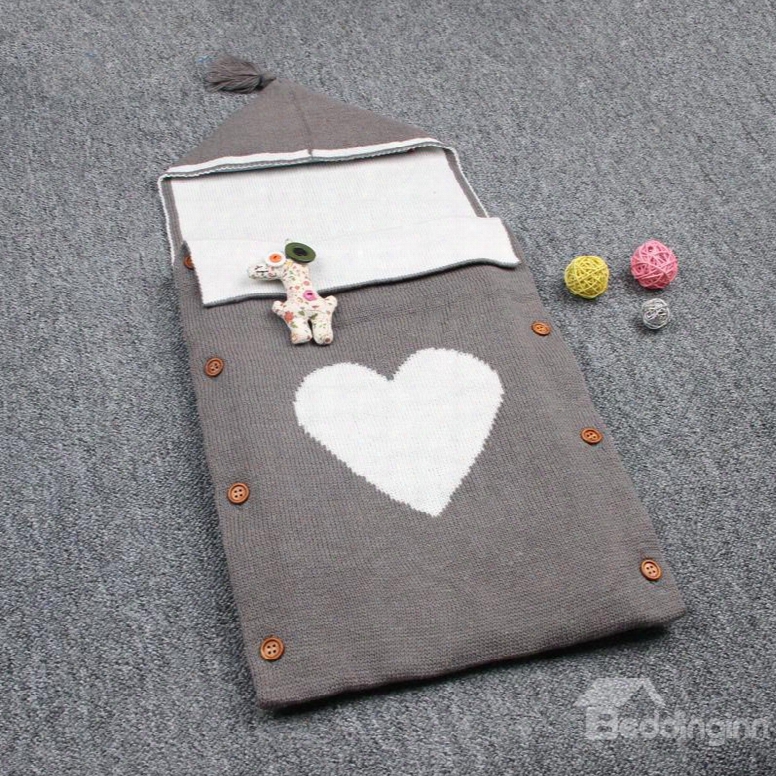 Simple Style Heart Shape Cotton 1-piece Baby Sleeping Bag