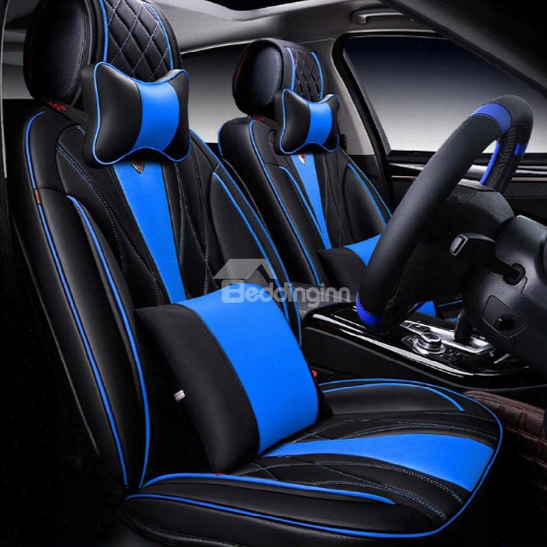 Sports Series Streamlined Design With Diamond Patterns Universal Car Seat Covers