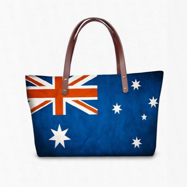 Uk Flag Pattern Waterproof Sturdy 3d Printed Shoulder Handbags