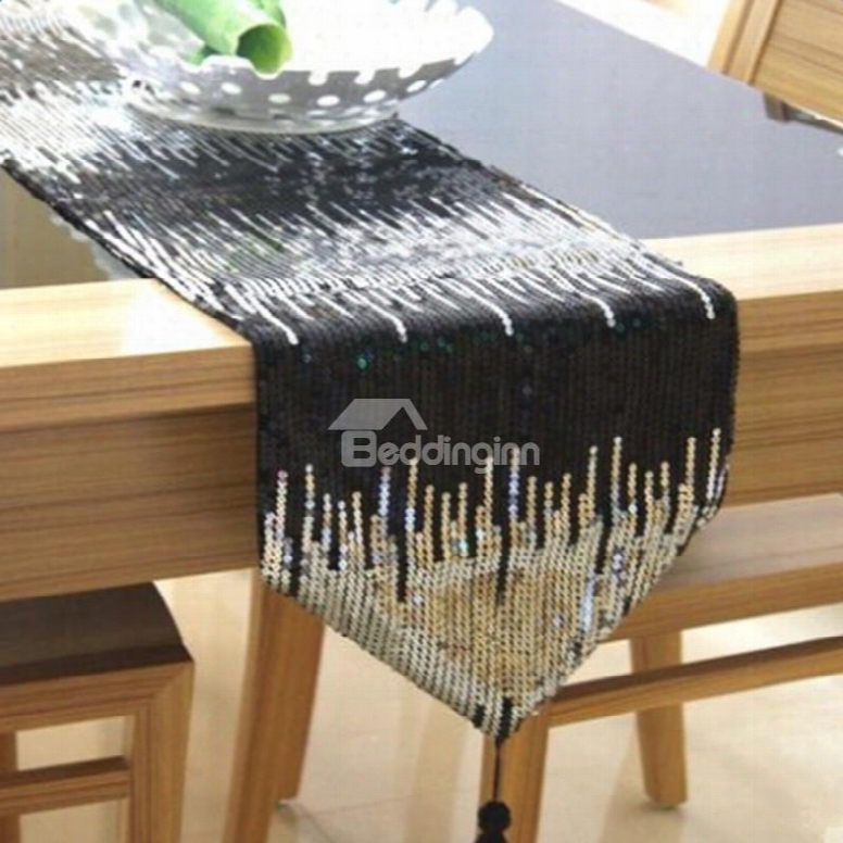 Unique Design European Style Paillette Design Decorative Table Runner