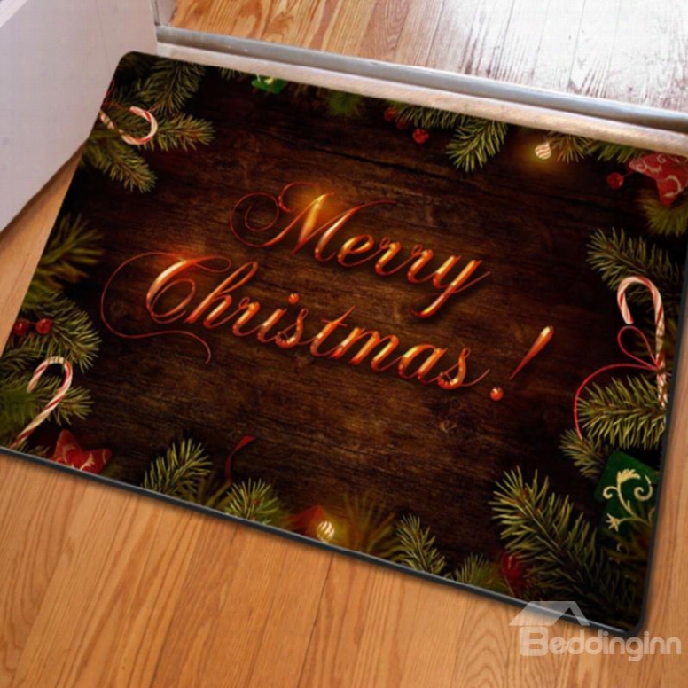 Unique Design Merry Christmas Decorative Felt Non Slip Doormat