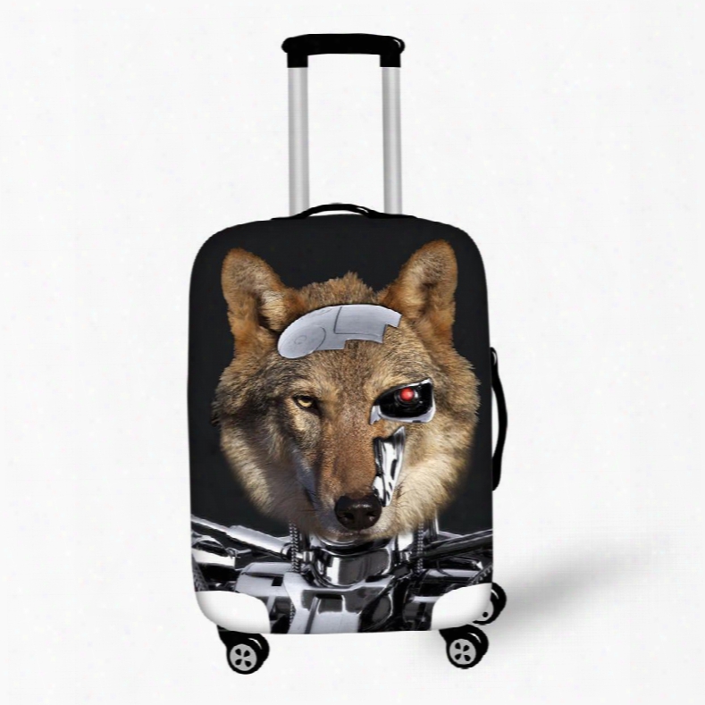 Wolf Animals Electricity Personality Waterproof Stretch Washable Outdoor 3d Luggage Covers