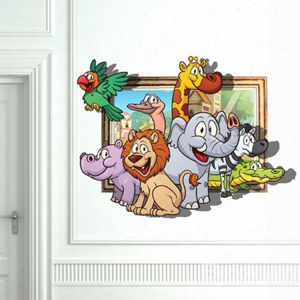 Amazing 3d Animal Family Design Wall Sticker