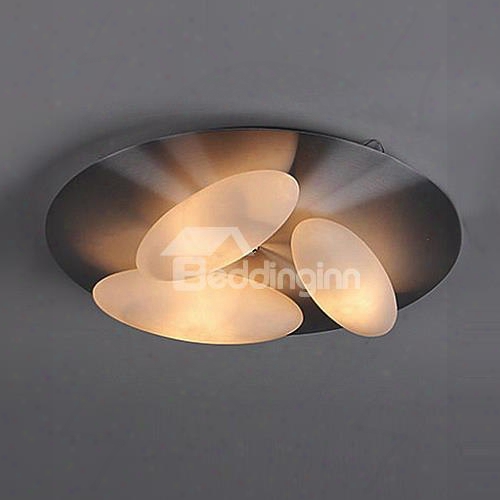 Amazing Electroplated Finish 3-heads Oval Shape Flush Mount