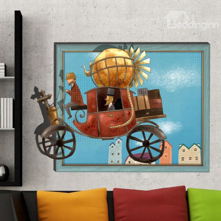 Amazing Popular Retro Carriage 3d Wall Sticker