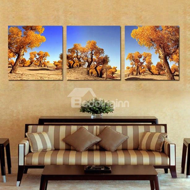 Beautiful Unique Trees 3-pieces Of Crystal Film Art Wall Print