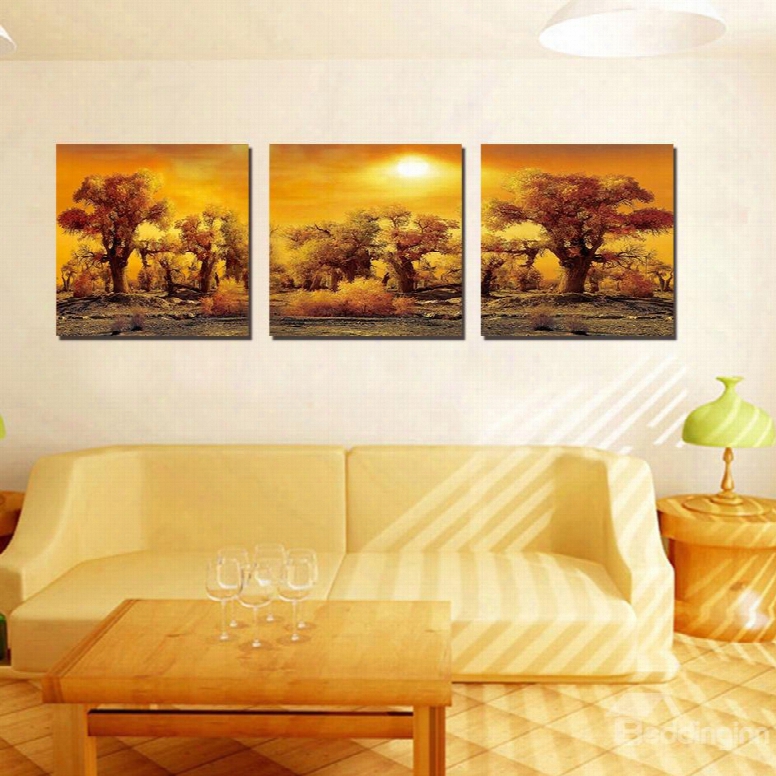 Best Selling Dusk 3-pieces Of Crystal Film Art Wall Print