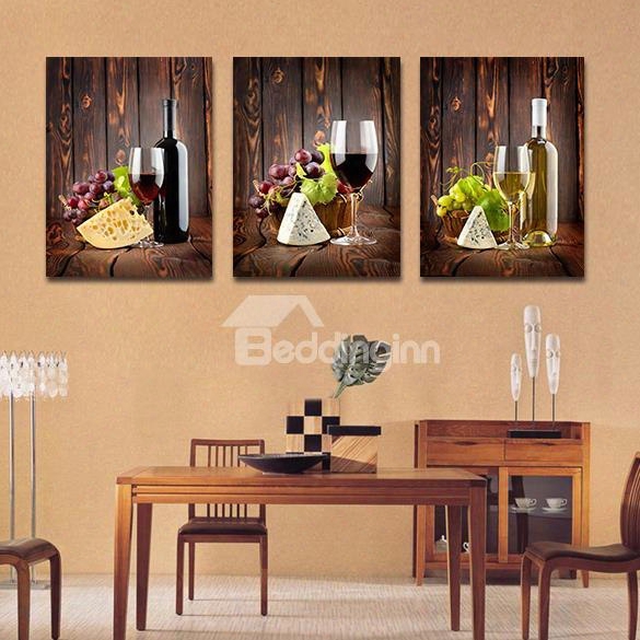 Classic Wine Glasses 3-piece Crystal Thread Art All Print