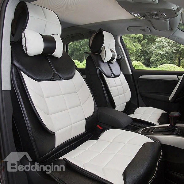 Color Block Sports Style And Cool Durable Grid Design Univeral Car Seat Cover