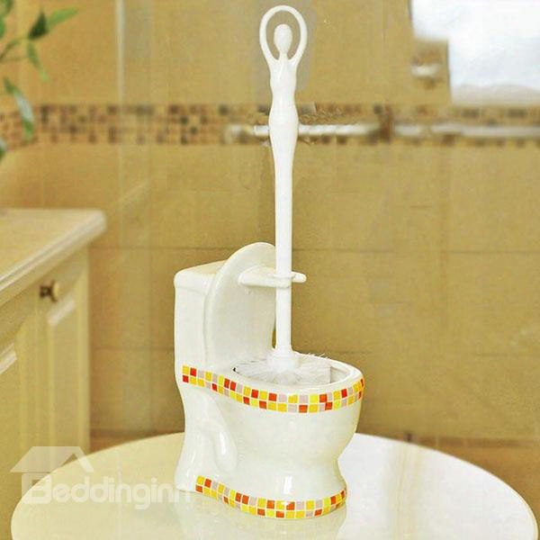 Creative Adorable Mosaic Pattern Ceramic Toilet Brush Holder