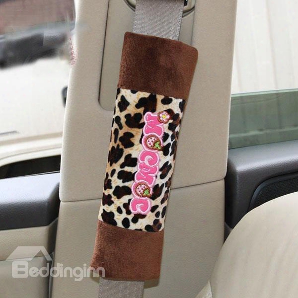 Cute And Fashionable Leopard Printed Seat Belt Cover