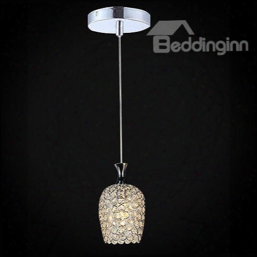 Delicate 1-head Alloy And Crystal Pendant Light