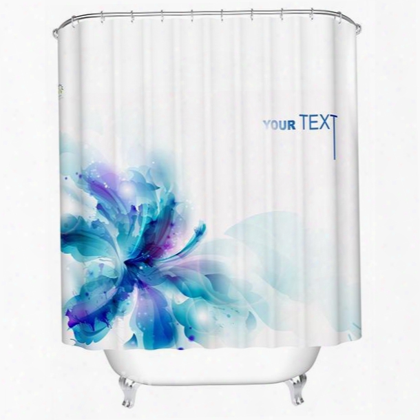 Dreamlike Artistic Blue Blooming Lily Shower Curtain