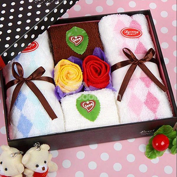 Dreamlike Rose Fold Cotton Towel With Gift Box
