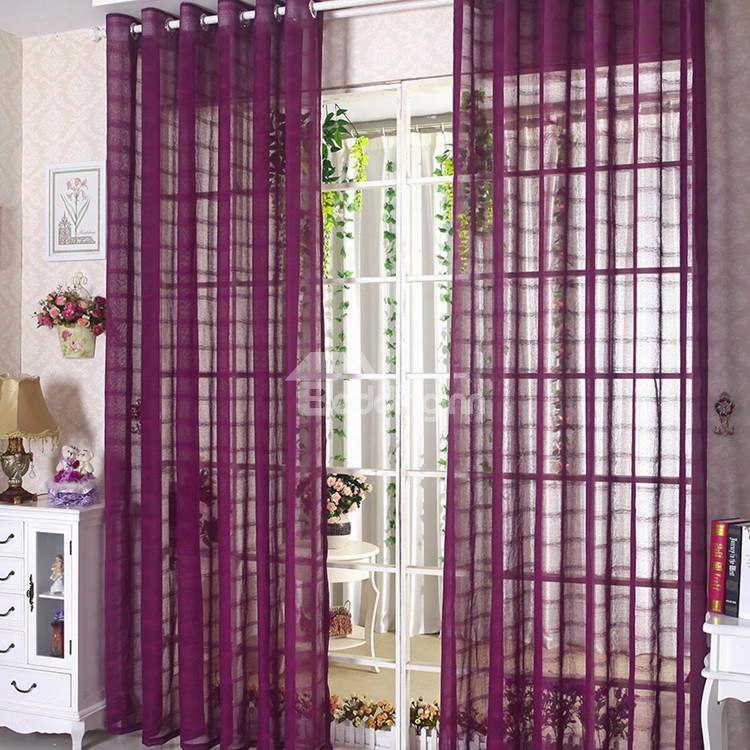 Elegant Contemporary Purple Custom Sheer Curtain