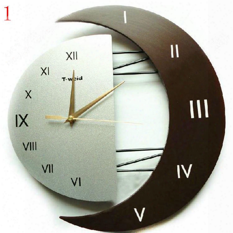 Elegant Modern Moon-shaped Creative Wall Clock