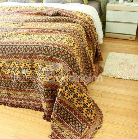 Fancy Vibrant Bohemia Style Stripe Pattern Blanket