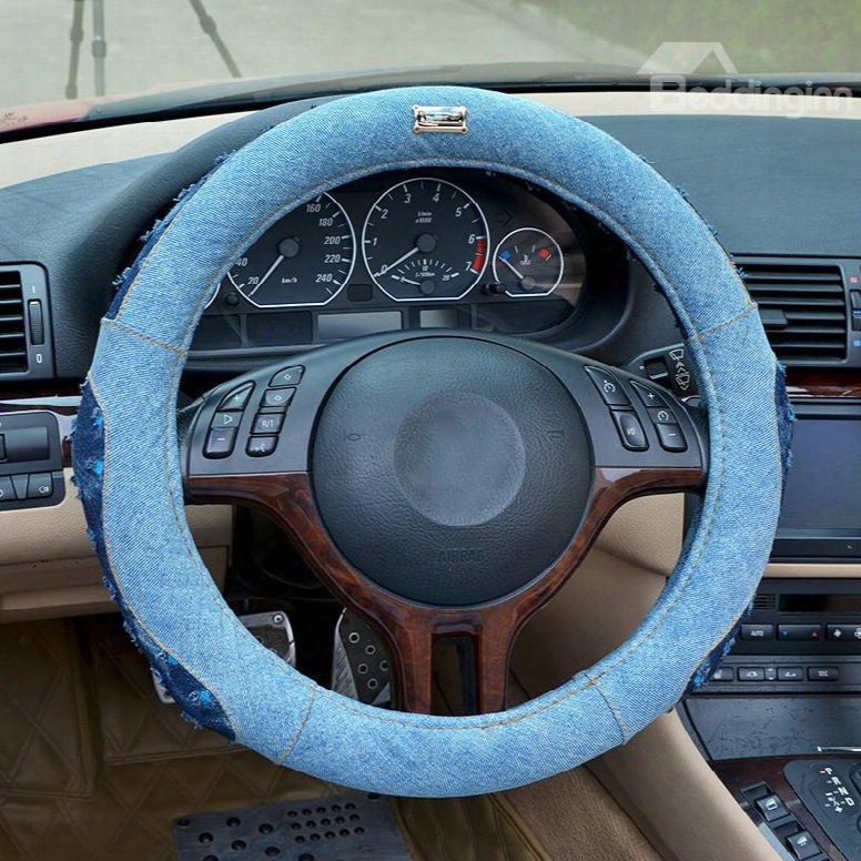 Fashionable Skin Care Jeans Cotton Steering Wheels Cover