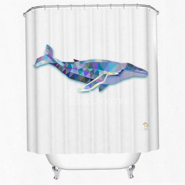 Fierce Special 3d Prismatic Whale Shower Curtain