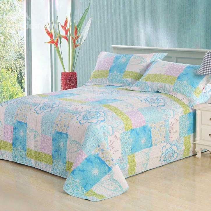 Fresh Cool Bright Color Flower Pattern 3-piece Bed In A Bag Sets