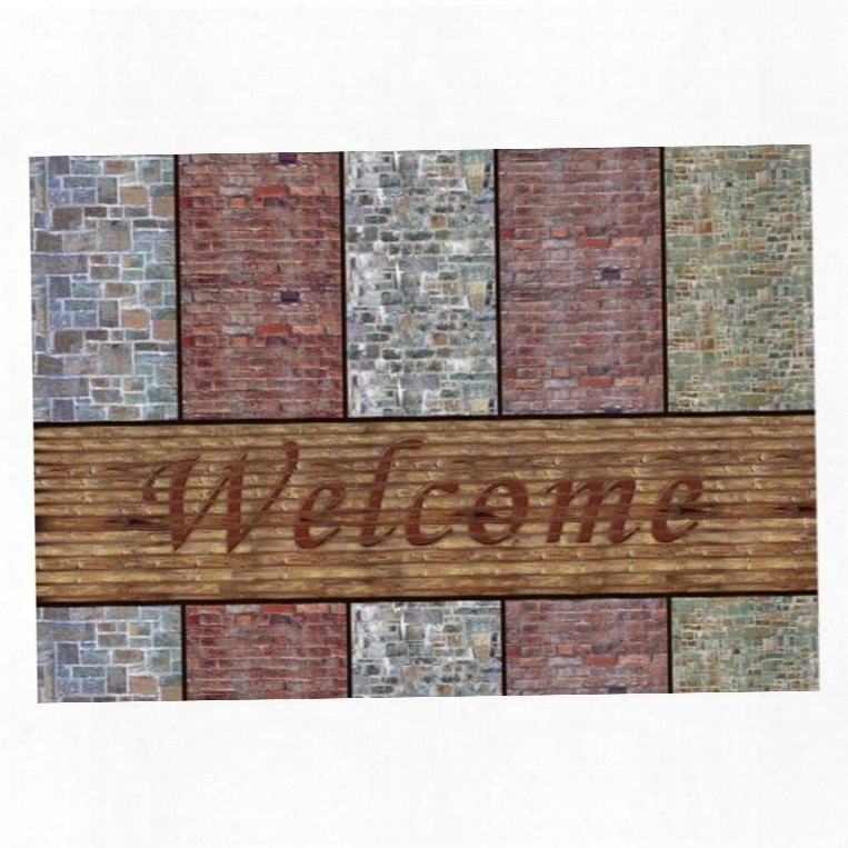 Gorgeous Welcome Word And Stones Pattern Non-slip Doormat