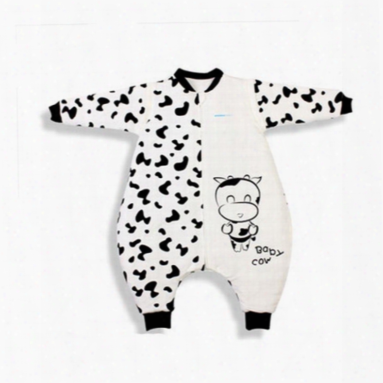 High Quality Bamboo Fiber Lovely Cow Print Baby Sleeping Bags