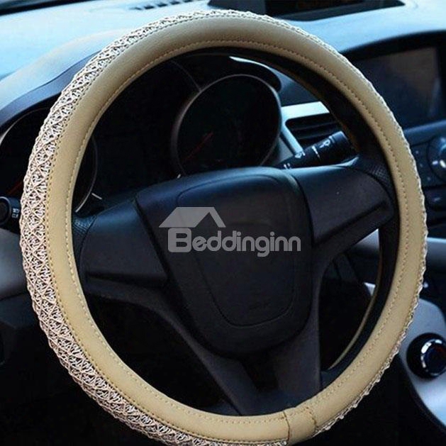 High Quality Net Pattern Solid Color Steering Wheel Cover