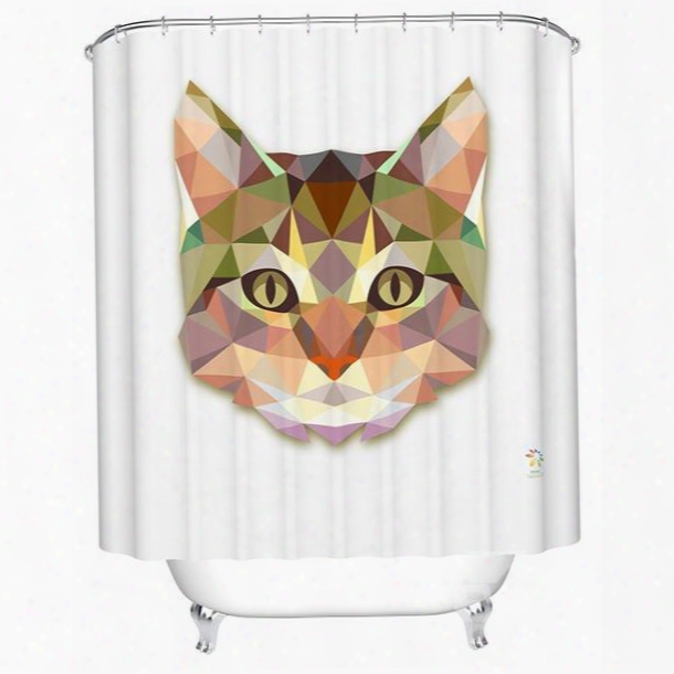 Hot Selling Amazing 3d Prismatic Cat Shower Curtain