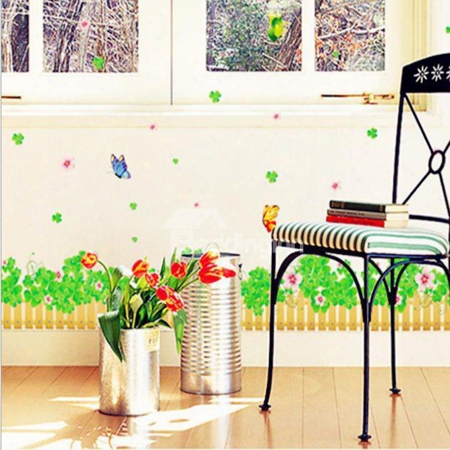 New Arrival Beautful Butterflies And Clover Peacock Wall Stickers