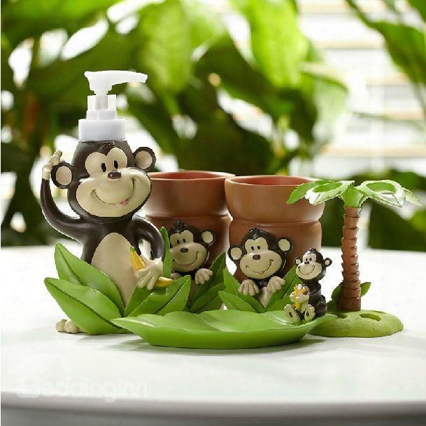 New Arrival Fancy Lovely Monkey Pattern Bathroom Accessories