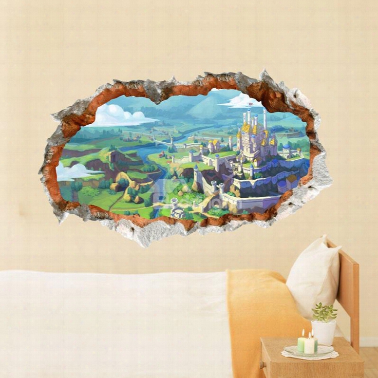 New Classic Wonderful Castle Vision 3d Wall Sticker