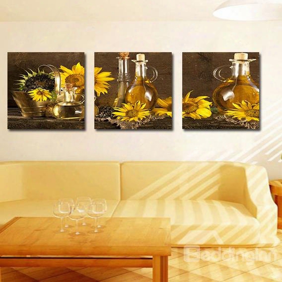 Popular High Quality 3-pieces Of Crystal Film Art Wall Print