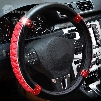 Fashion Shining Tangerine Pattern Combination Of Black And Red Steering Wheel Cover