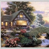 New Style Pretty Countryside House Lamdscape 1-Piece DIY Diamond Sticker