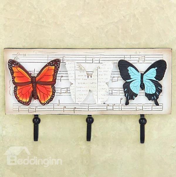 Romantic Elegant European Rural Style Butterfly Note Decorative Hooks
