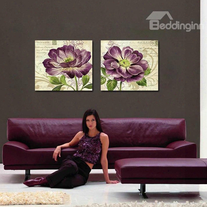 Romantic Purple Floral Print Film Art Wall Prints